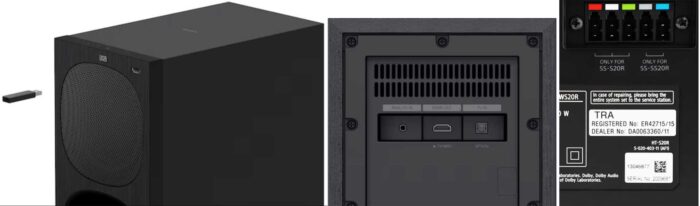 Sony HT-S20R interfaces