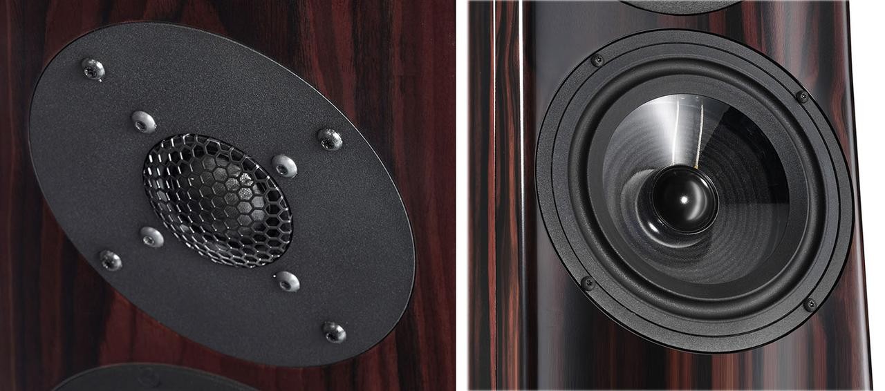 28mm silk dome tweeter (left) and 178mm woofer (right)