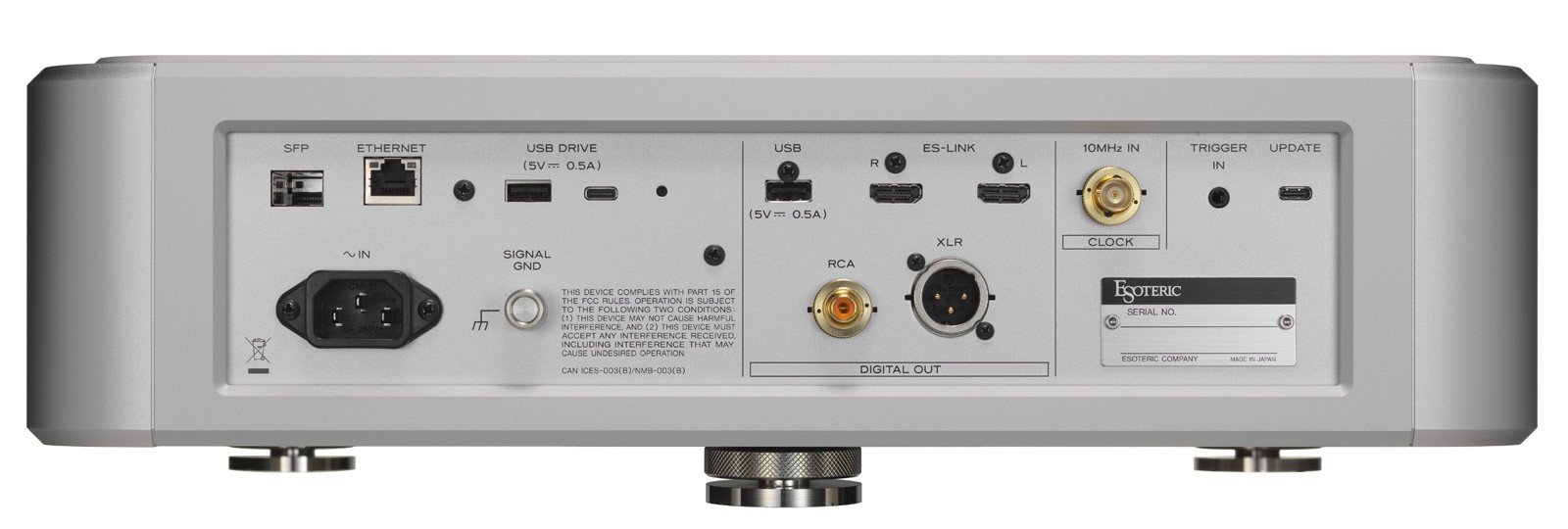 Esoteric N1T inputs and outputs