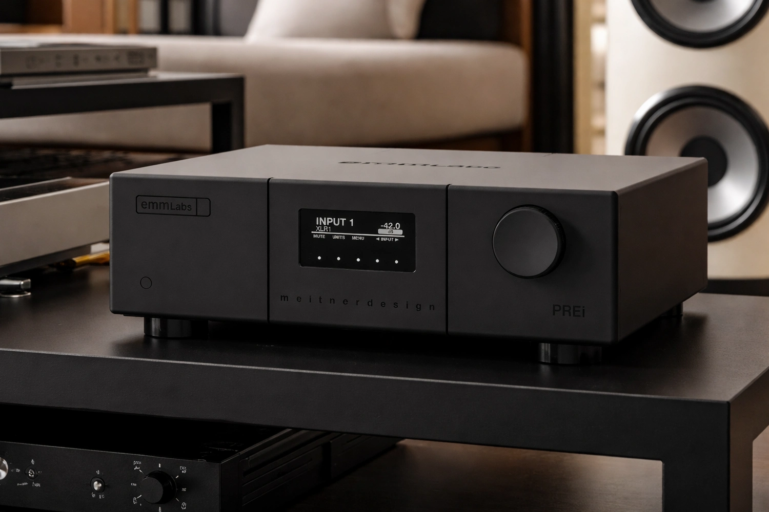 The new EMM Labs PREi is a reference analog preamplifier with fully balanced Class A stages, discrete architecture, MVControl volume, and MXPower PSU.