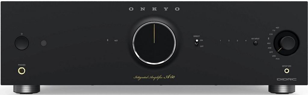 The Onkyo A-50 amplifier features Hi-Fi-grade terminals, high-quality capacitors, a copper busbar, and rigid front panels to further reduce vibration and signal degradation. 