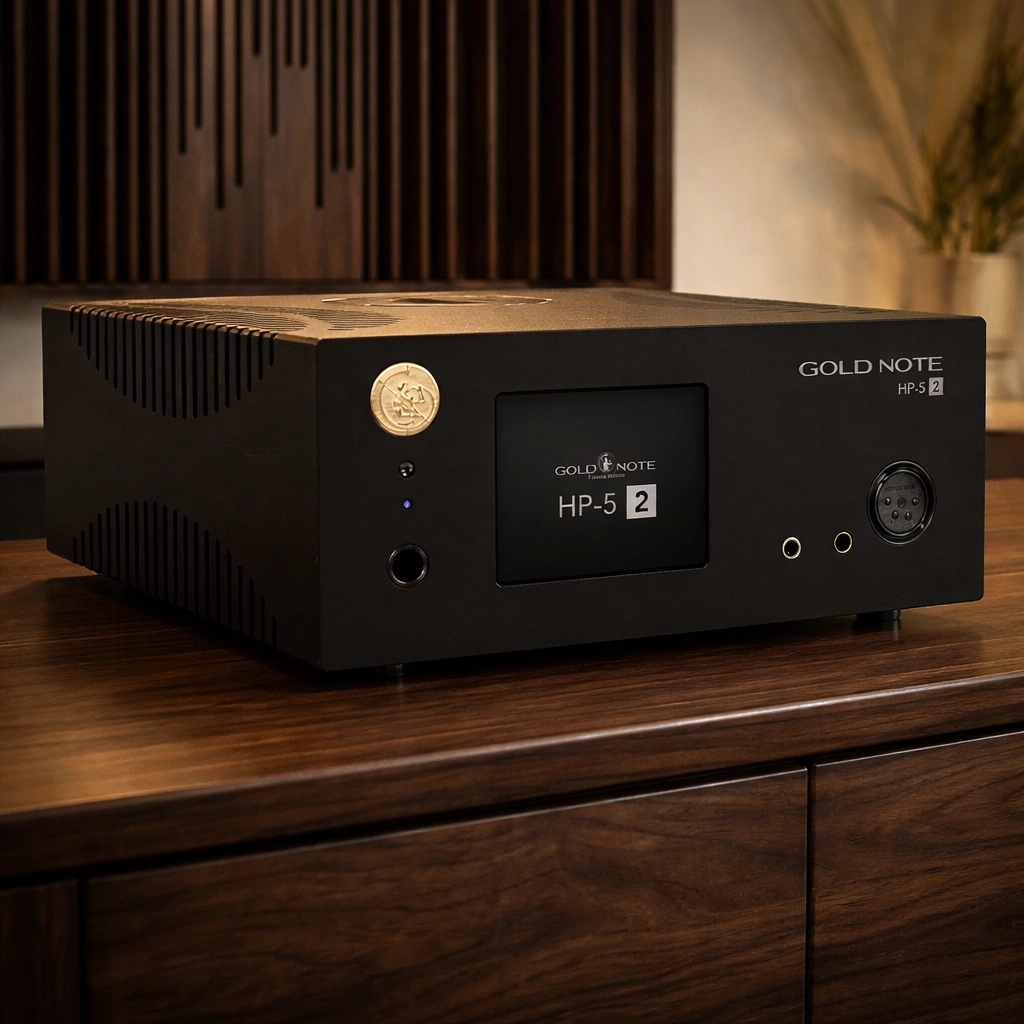 The Gold Note HP-5.2 high-end headphone amplifier is based on a fully discrete Class-A circuit, built with consistent symmetrical and dual-mono design.