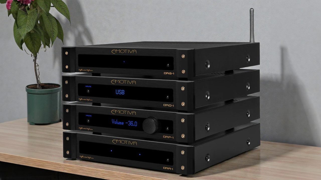 The Emotiva Differential Reference Design stack brings a fully balanced signal path from streamer to power amplifier.