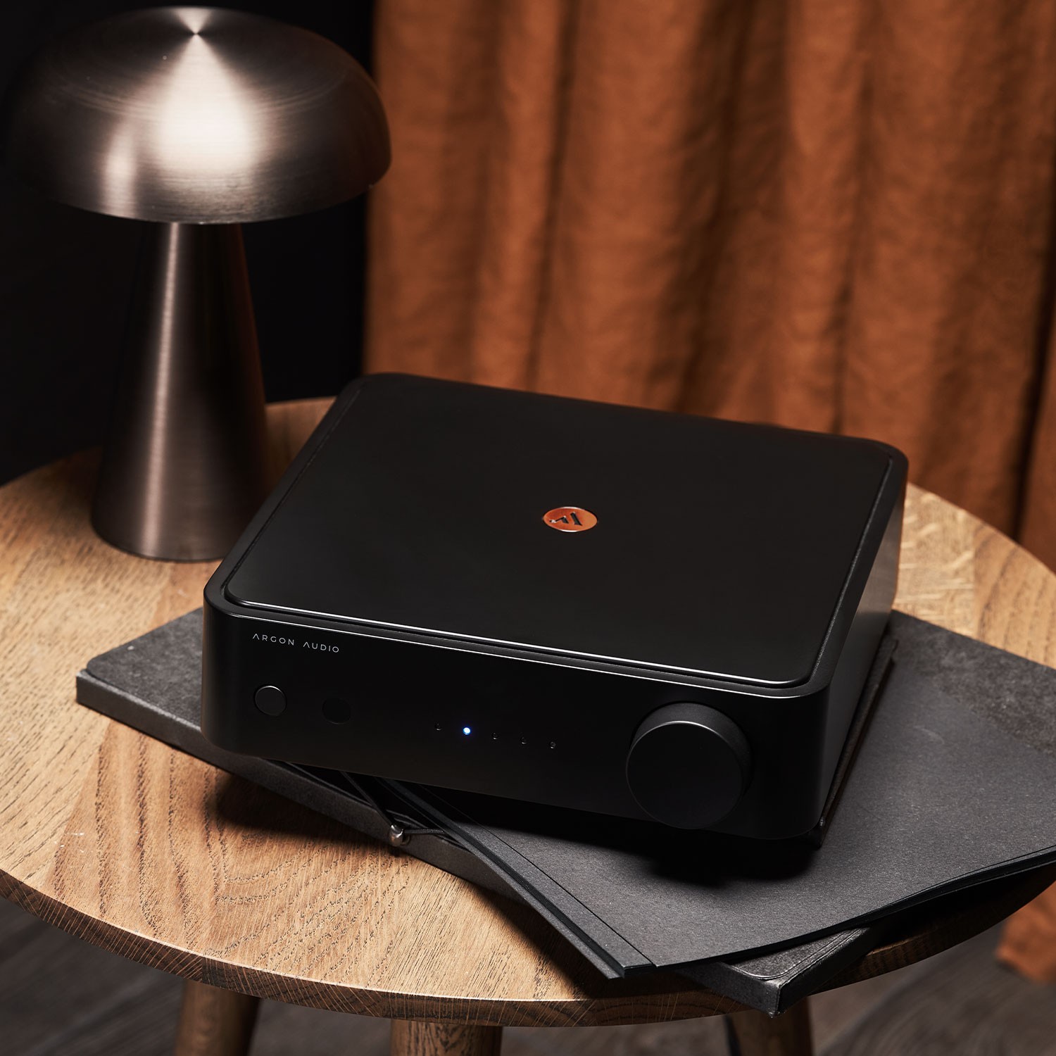 Rear connections include HDMI, digital inputs, analog line input, and dedicated turntable input.