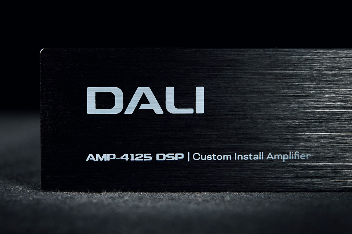 DALI PHANTOM CI AMP-4125 DSP compact 4-channel amplifier in a half-rack installation chassis.