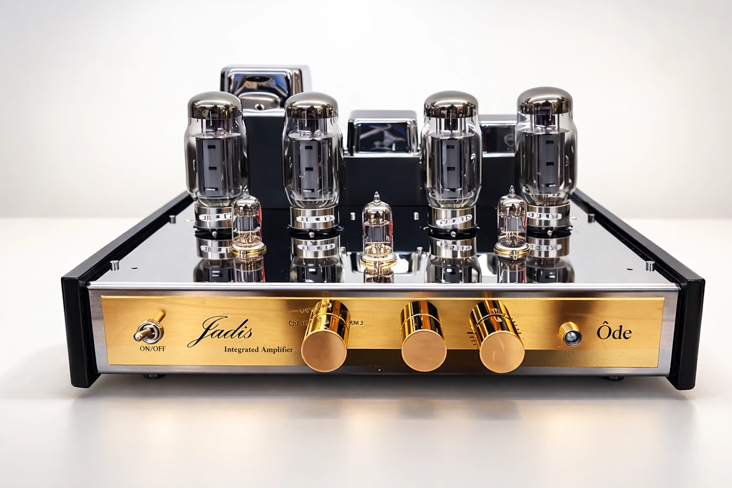 The Jadis Óde is a handcrafted Class A tube amplifier featuring KT88 tubes, delivering rich, immersive sound with true French hi-fi craftsmanship.