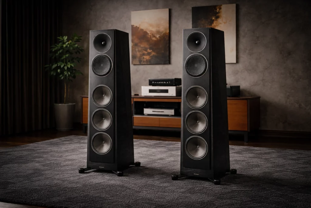 The Paradigm Founder series blends advanced driver technology, Carbon-X bass cones, AL-MAG tweeters, and Anthem Genesis room correction to deliver powerful, detailed, and expansive audiophile sound across bookshelf, center, and flagship 120H floorstanding speakers.