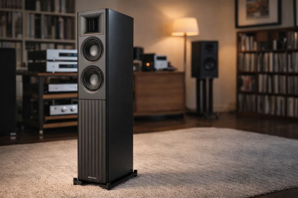 Radiant Acoustics Clarity 66 is a Danish-engineered floorstanding speaker with Purifi woofers, AMT tweeter, ultra-low distortion, and deep controlled bass—crafted and tested in Denmark.