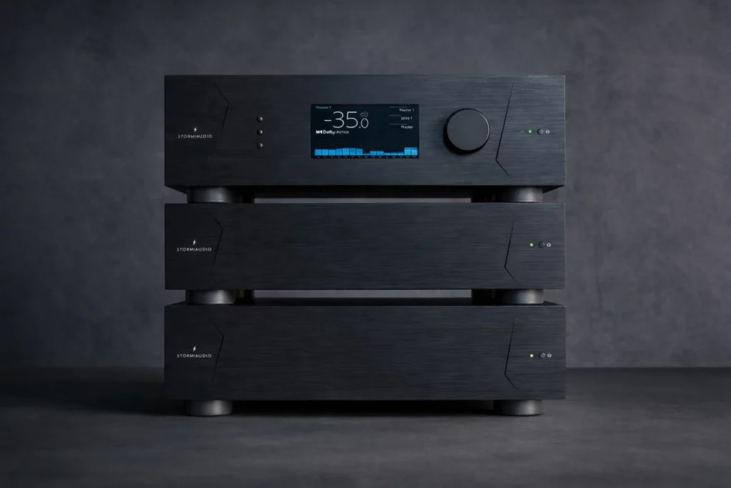 StormAudio Impulsion 8 is a next-gen 8-channel Class D power amplifier with Dante & AES67 AoIP support, up to 1200W bridge output, and upcoming DSP integration—built for advanced home cinema and custom installations.
