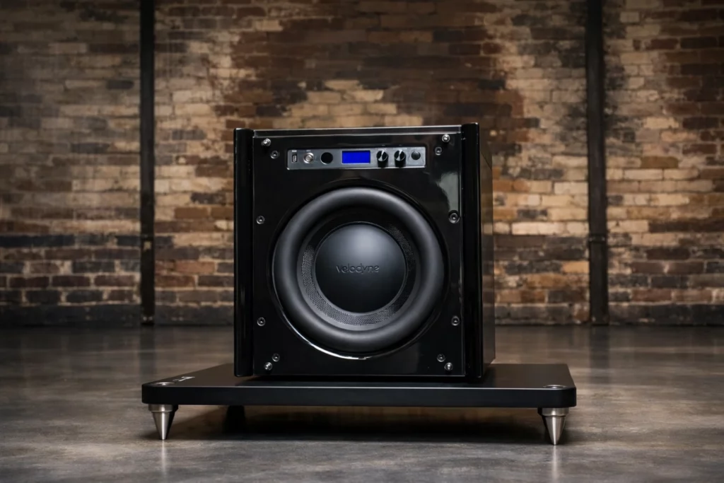 The Velodyne Digital Drive Plus series delivers reference-grade bass with servo-controlled drivers, up to 3000W of power, advanced DSP room correction, and Auto-EQ Plus calibration—offering deep, precise low-frequency performance for serious hi-fi and home theater systems.